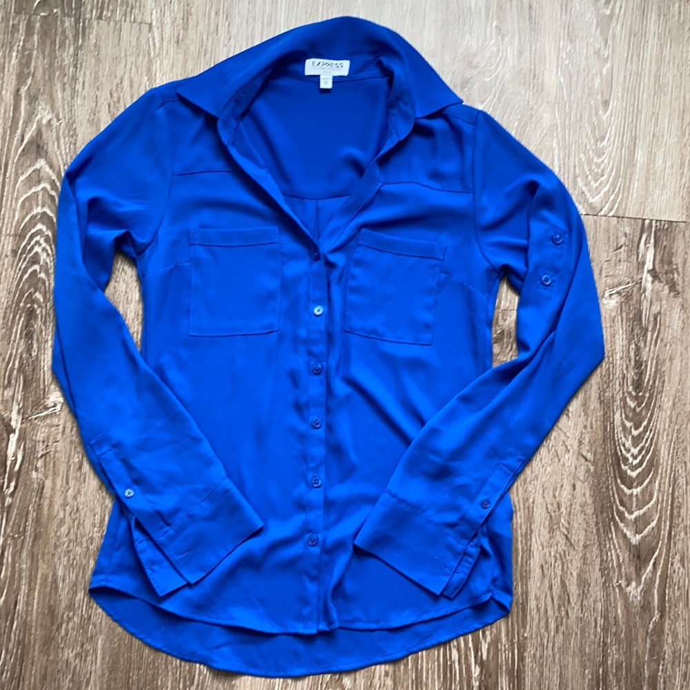 Cobalt Blue Slim Fit Portofino Shirt Size XS